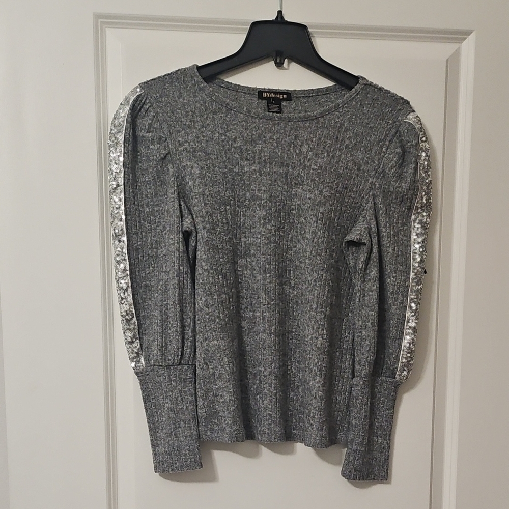 INC Gray Sweater with Silver Sequin Accents